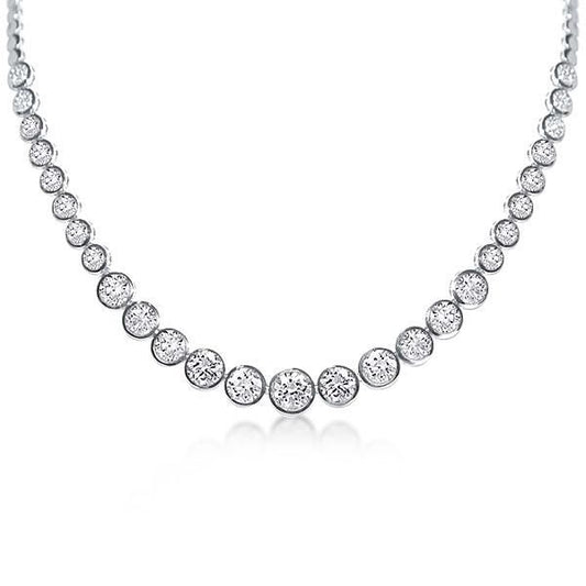 Classic Bezel Round Cut Tennis Necklace