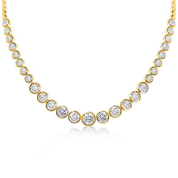 Classic Bezel Round Cut Tennis Necklace