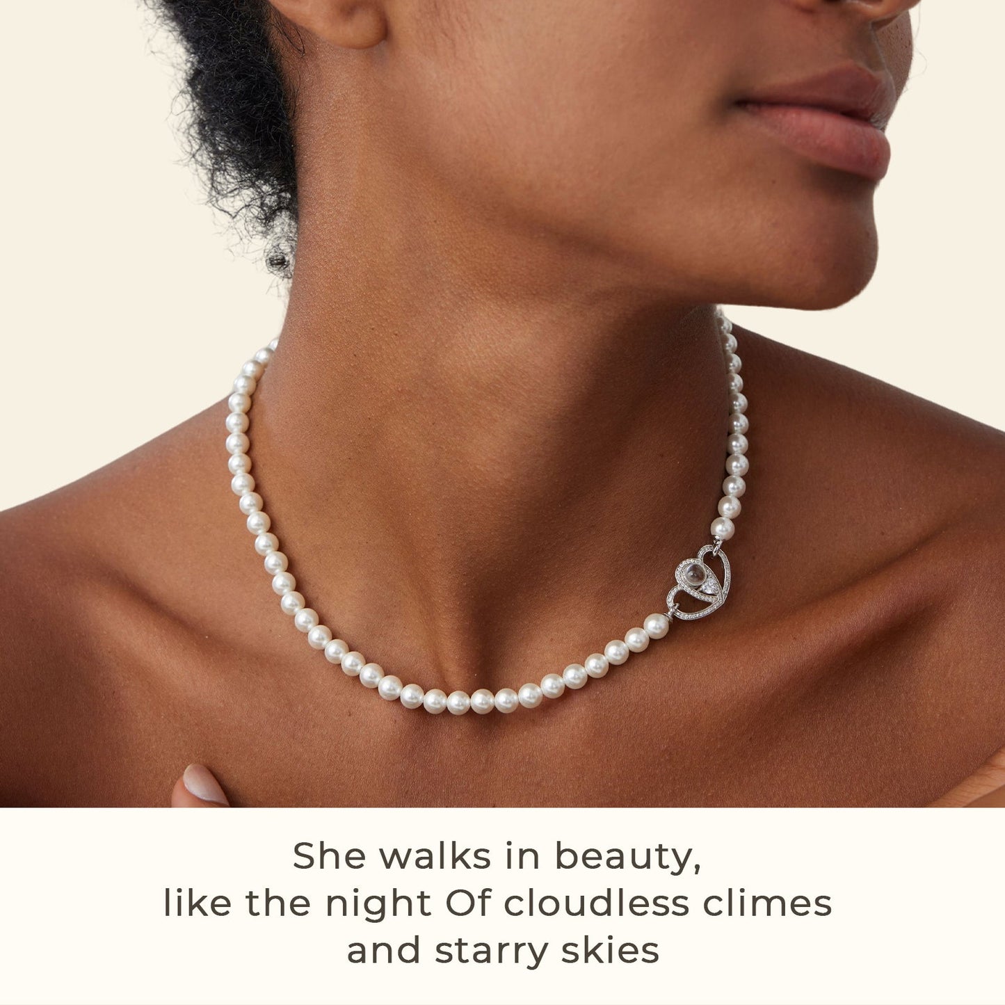 Pearl Picture Necklace with Diamond